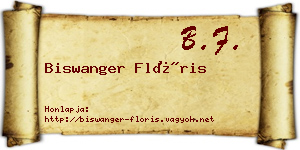 Biswanger Flóris névjegykártya